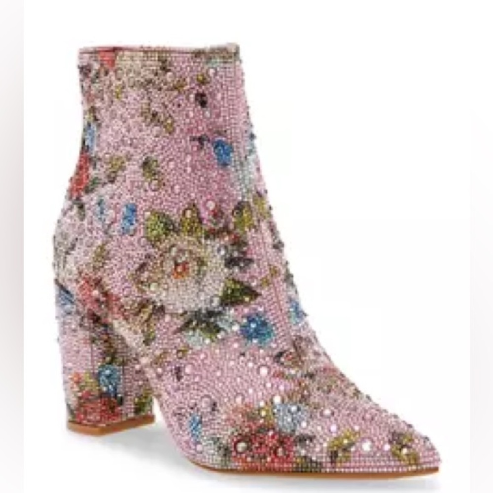 CADYF FLORAL MULTI Pink Rhinestone Betsey Johnson Boots